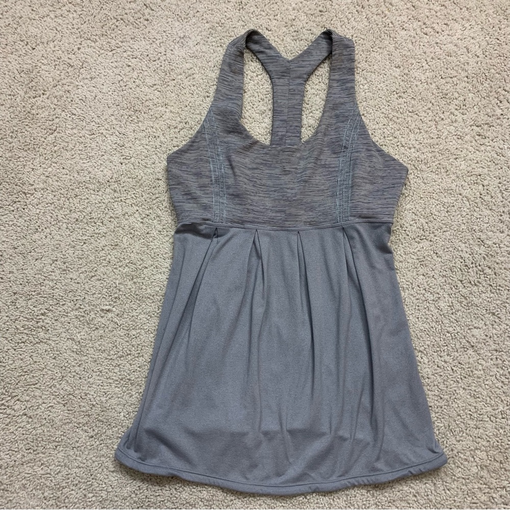 Women's LULULEMON Athletica HEATHERED Fossil POWER DANCE TANK Yoga TOP  8